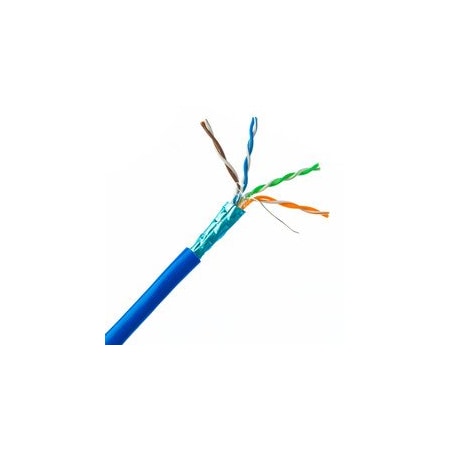 Cable Wholesale Plenum Cat6 Bulk Cable, Blue, Solid, Shielded, CMP, 23 AWG, Spool, 1000 foot 11X8-561NH